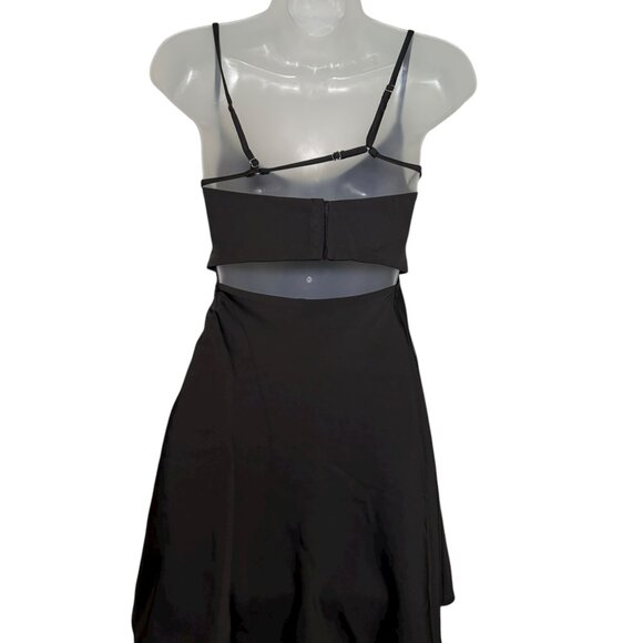 Modern Citizen Della Satin Mini Dress XS Black Cutout Slip Bust Detail - Picture 4 of 6